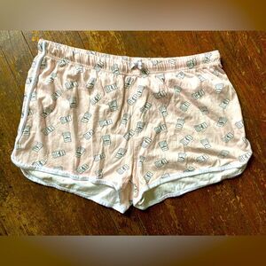 Essie Pink Coffee Cup Pajama Shorts Size XL